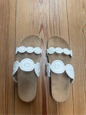 Jack Rogers White Georgica Jelly Slide Sandals